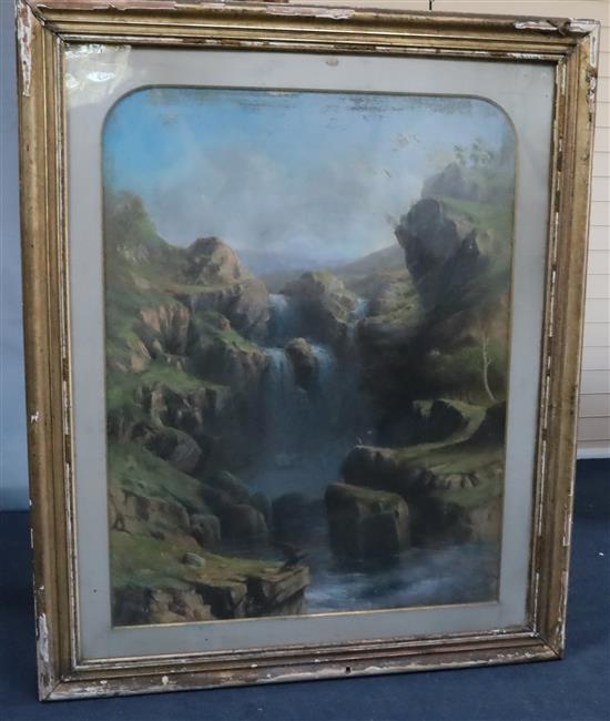 John Shearer Bowman (Australian/British 1819-1909) Falls on the Crackenback River, South of Mount Kosciuszko, New South Wales 43.5 x 33